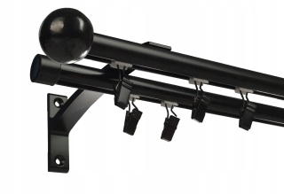 Dvojitá záclonová tyč 19 mm + 19 mm 160 cm